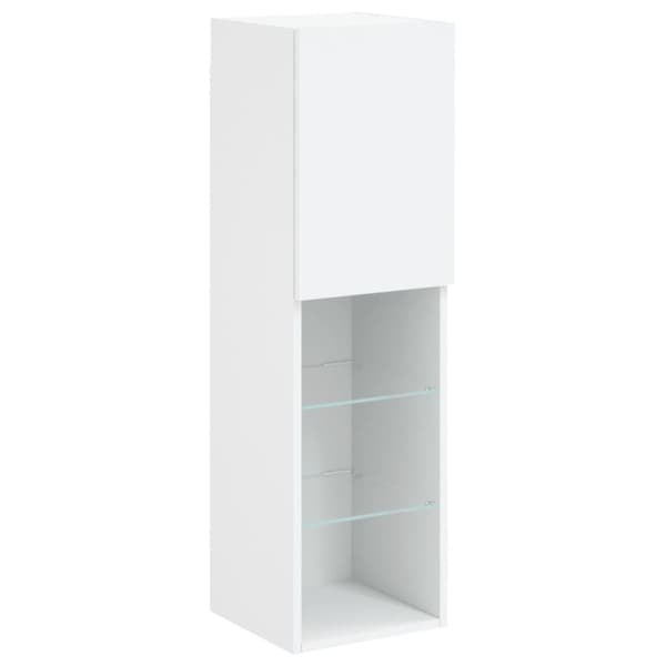The Living Store Tv-bänk 4 delar LED vit konstruerat trä - TV-bänkar