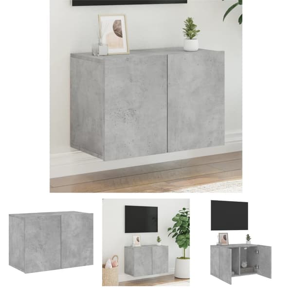 The Living Store væghængt tv-bord 60x30x41 cm betongrå -  TV-møbler