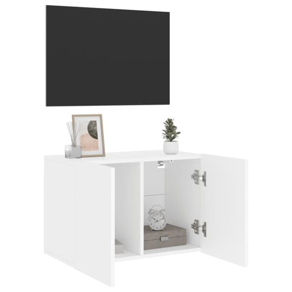 The Living Store væghængt tv-bord 60x30x41 cm hvid -  TV-møbler