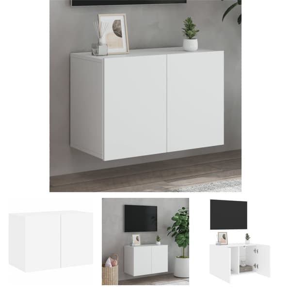 The Living Store væghængt tv-bord 60x30x41 cm hvid -  TV-møbler