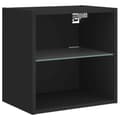 Miniatyrbild 7 av 11: The Living Store Väggmonterade sängbord med LED-lampor 2 st svart -  TV-bänkar