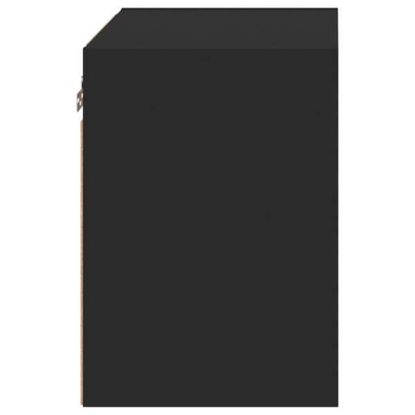 The Living Store Väggmonterade sängbord med LED-lampor 2 st svart - TV-bänkar