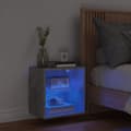 Miniatyrbillede 4 af 11: The Living Store sengebord med LED-lys væghængt betongrå -  TV-møbler