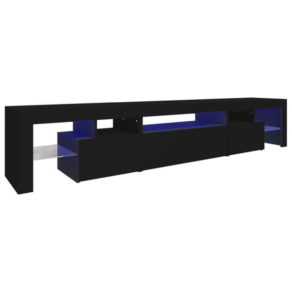 The Living Store tv-skab med LED-lys 215x36,5x40 cm sort - TV-møbler