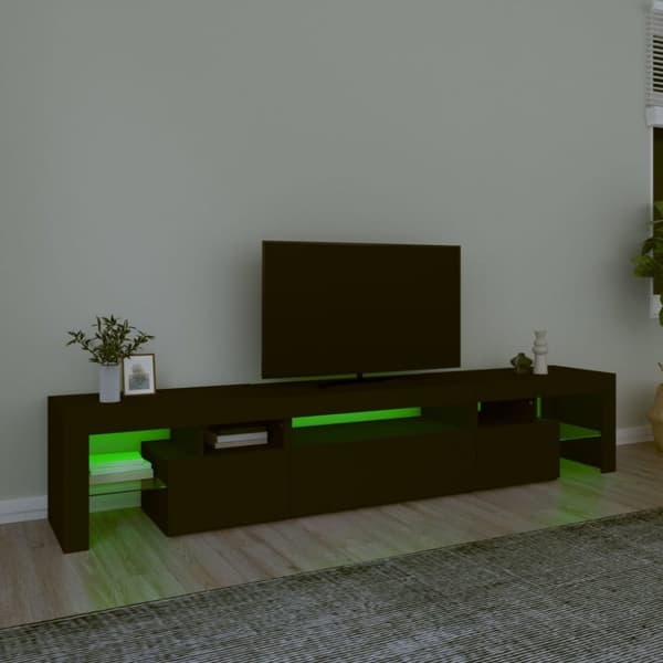 The Living Store tv-skab med LED-lys 215x36,5x40 cm sort - TV-møbler