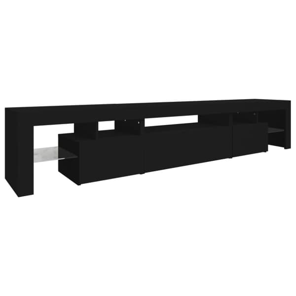 The Living Store tv-skab med LED-lys 215x36,5x40 cm sort - TV-møbler
