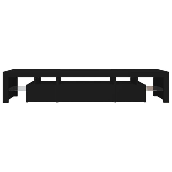 The Living Store tv-skab med LED-lys 215x36,5x40 cm sort - TV-møbler