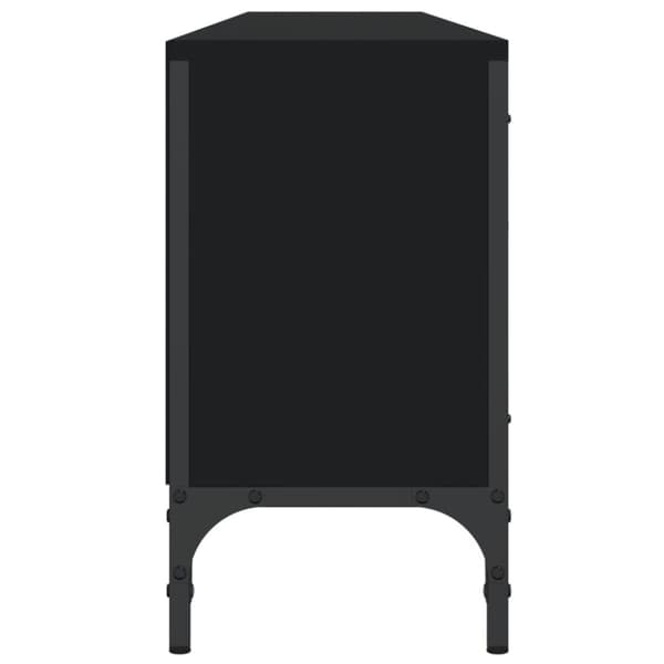 The Living Store tv-bord med skuffe 200x25x44 cm konstrueret træ sort -  TV-møbler