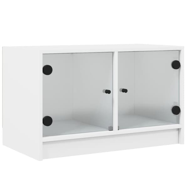 The Living Store Tv-bänk med glasdörrar vit 68x37x42 cm -  TV-bänkar