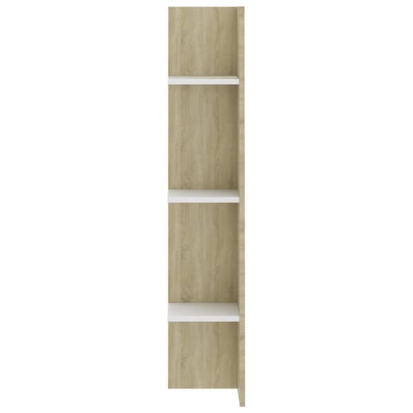 The Living Store Tv-bänk vit och sonoma-ek 152x22x113 cm konstruerat trä -  TV-bänkar