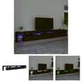 Miniatyrbillede 1 af 11: The Living Store tv-bord med LED-lys 290x36,5x40 cm sort -  TV-møbler