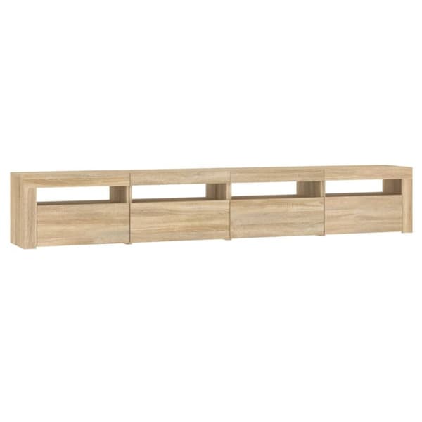 The Living Store Tv-bänk med LED-belysning sonoma ek 240x35x40 cm - TV-bänkar
