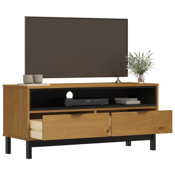 The Living Store Tv-bänk FLAM 110x40x50 cm massiv furu -  TV-bänkar