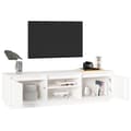 Miniatyrbillede 4 af 11: The Living Store tv-bord 140x35x40 cm massivt fyrretræ hvid -  TV-møbler