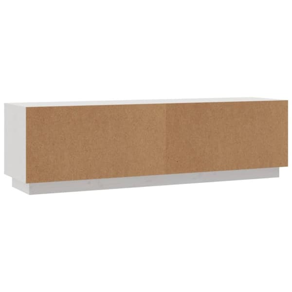 The Living Store tv-bord 140x35x40 cm massivt fyrretræ hvid -  TV-møbler