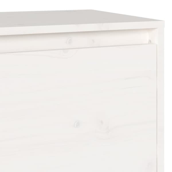 The Living Store tv-bord 140x35x40 cm massivt fyrretræ hvid -  TV-møbler
