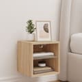 Miniatyrbillede 5 af 11: The Living Store væghængt tv-bord med LED-lys 30x28,5x30 cm sonoma-eg -  TV-møbler