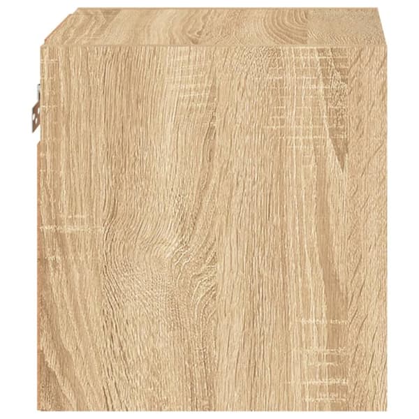 The Living Store væghængt tv-bord med LED-lys 30x28,5x30 cm sonoma-eg -  TV-møbler