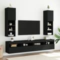 Miniatyrbillede 4 af 11: The Living Store tv-bord med LED-lys 30,5x30x102 cm sort -  TV-møbler
