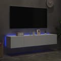 Miniatyrbild 4 av 11: The Living Store Väggmonterad tv-bänk LED 2 st vit 80x35x31 cm -  TV-bänkar