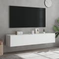 Miniatyrbild 5 av 11: The Living Store Väggmonterad tv-bänk LED 2 st vit 80x35x31 cm -  TV-bänkar