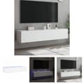Miniatyrbild 1 av 11: The Living Store Väggmonterad tv-bänk LED 2 st vit 80x35x31 cm -  TV-bänkar