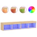 Pikkukuva 3 / 11: The Living Store TV-tasot LED-valoilla 2 kpl Sonoma-tammi 80x30x30 cm -  TV-tasot