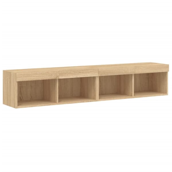 The Living Store TV-tasot LED-valoilla 2 kpl Sonoma-tammi 80x30x30 cm - TV-tasot