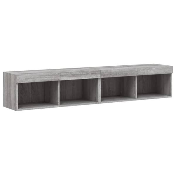 The Living Store TV-tasot LED-valoilla 2 kpl harmaa Sonoma 80x30x30 cm -  TV-tasot
