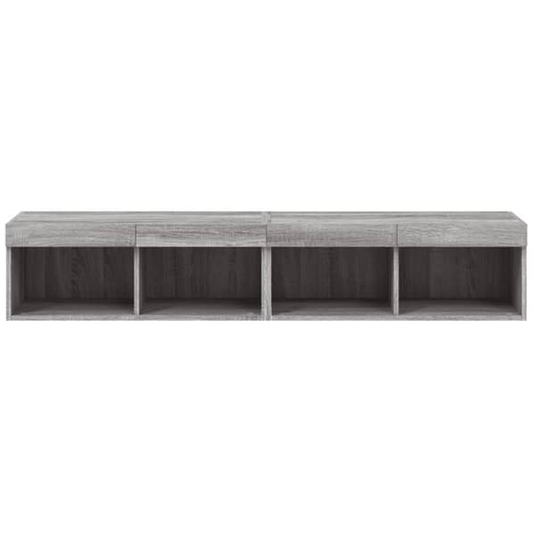 The Living Store TV-tasot LED-valoilla 2 kpl harmaa Sonoma 80x30x30 cm - TV-tasot