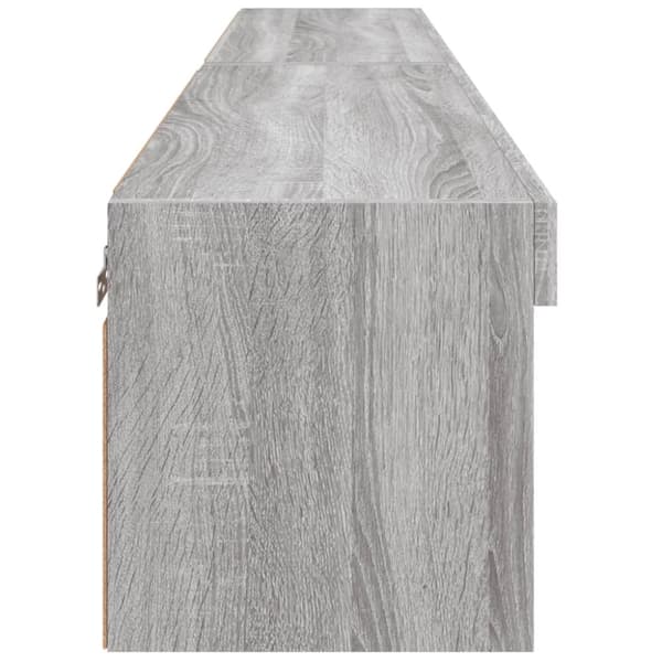 The Living Store TV-tasot LED-valoilla 2 kpl harmaa Sonoma 80x30x30 cm - TV-tasot
