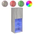 Pikkukuva 2 / 10: The Living Store TV-kaappi LED-valoilla harmaa Sonoma 40,5x30x102 cm -  TV-tasot