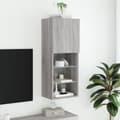 Pikkukuva 4 / 10: The Living Store TV-kaappi LED-valoilla harmaa Sonoma 40,5x30x102 cm -  TV-tasot