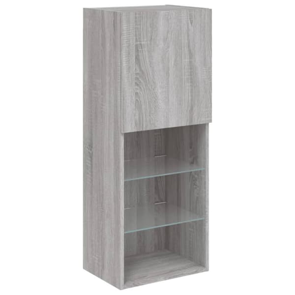 The Living Store TV-kaappi LED-valoilla harmaa Sonoma 40,5x30x102 cm - TV-tasot