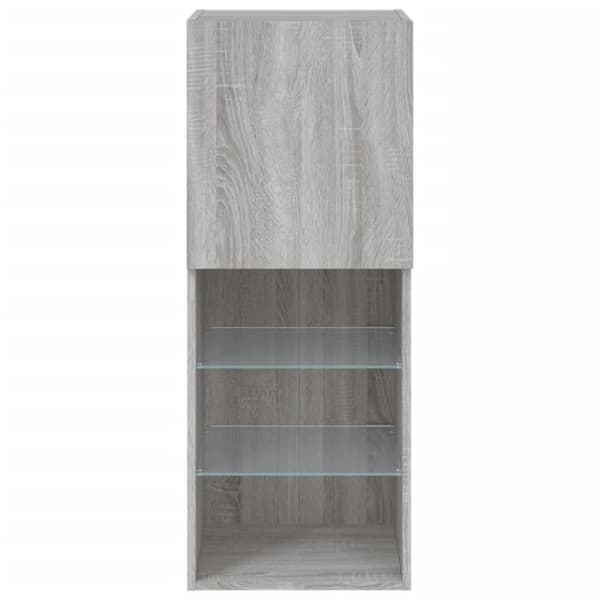 The Living Store TV-kaappi LED-valoilla harmaa Sonoma 40,5x30x102 cm - TV-tasot