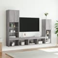Pikkukuva 6 / 11: The Living Store 4-osainen LED TV-kaappisarja harmaa Sonoma tekninen puu -  TV-tasot
