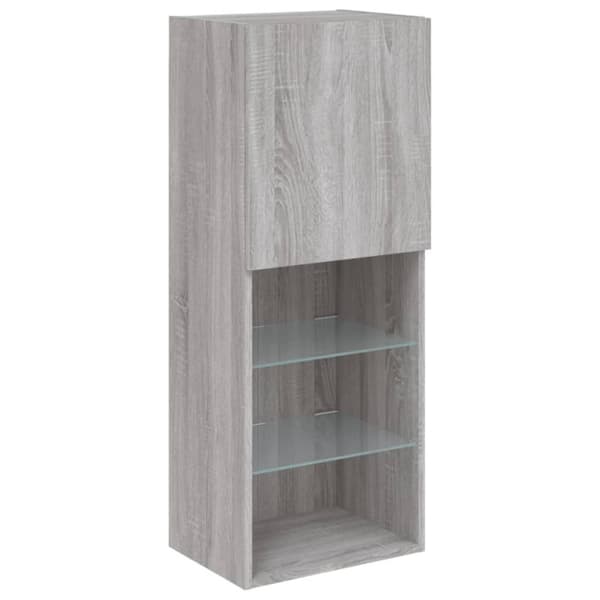The Living Store 4-osainen LED TV-kaappisarja harmaa Sonoma tekninen puu - TV-tasot
