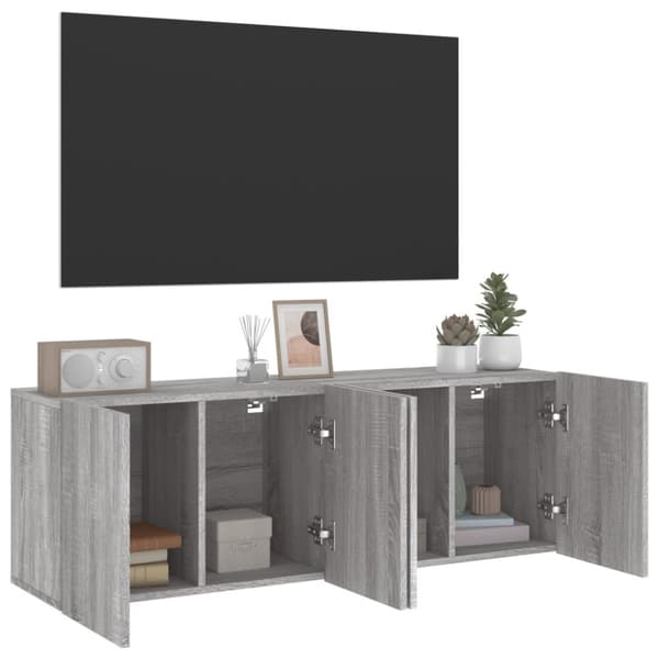 The Living Store TV-kaapit seinäkiinnitettävä 2 kpl harmaa Sonoma 60x30x41 cm - TV-tasot