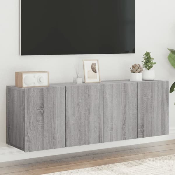 The Living Store TV-kaapit seinäkiinnitettävä 2 kpl harmaa Sonoma 60x30x41 cm - TV-tasot