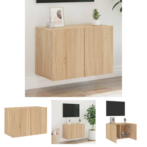 The Living Store TV-kaappi seinäkiinnitettävä Sonoma-tammi 60x30x41 cm -  TV-tasot