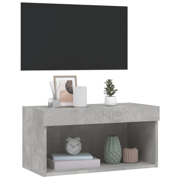 The Living Store tv-bord med LED-lys 60x30x30 cm betongrå -  TV-møbler