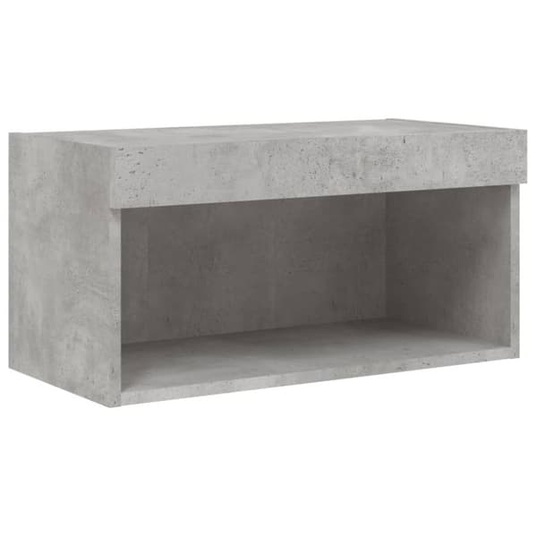 The Living Store tv-bord med LED-lys 60x30x30 cm betongrå -  TV-møbler