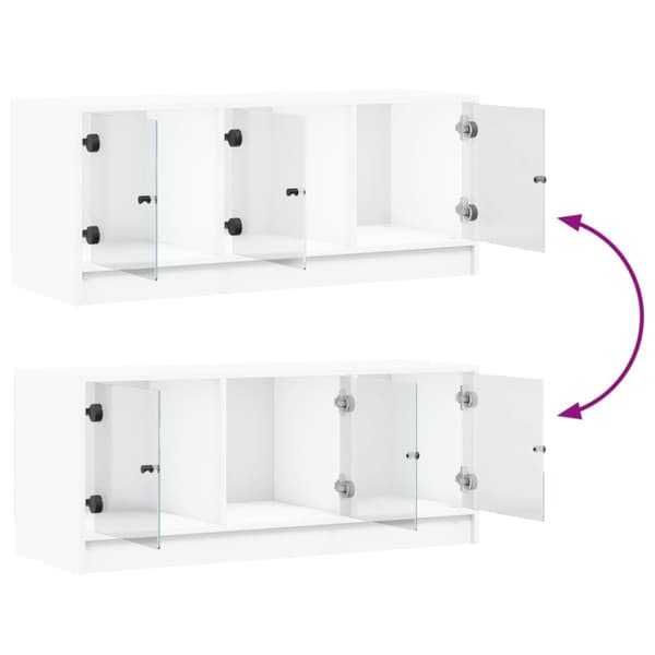 The Living Store Tv-bänk med glasdörrar vit 102x37x42 cm -  TV-bänkar