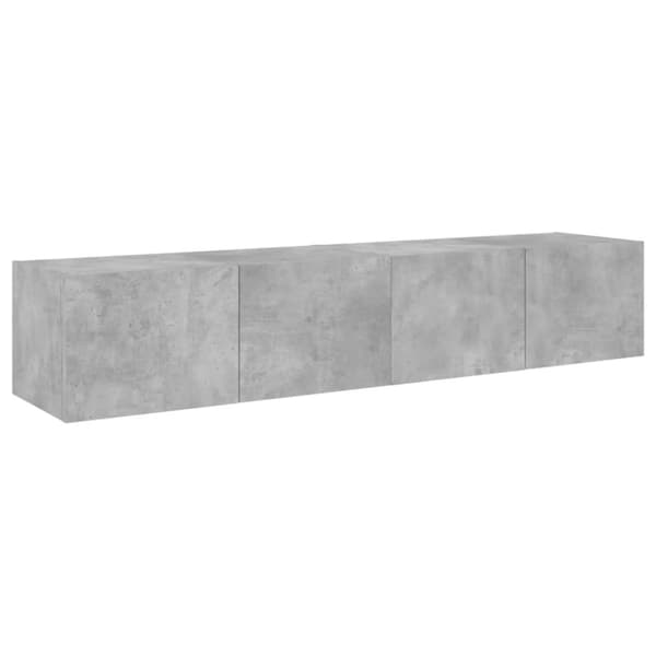 The Living Store Väggmonterad tv-bänk LED 2 st betonggrå 80x35x31 cm -  TV-bänkar