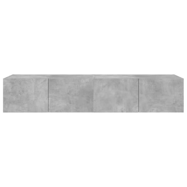 The Living Store Väggmonterad tv-bänk LED 2 st betonggrå 80x35x31 cm -  TV-bänkar