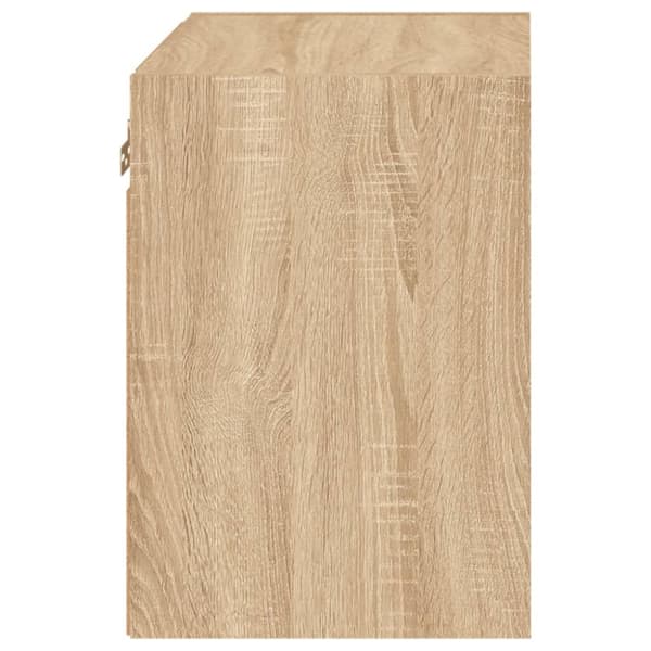 The Living Store Väggmonterade sängbord med LED-lampor 2 st sonoma-ek -  TV-bänkar