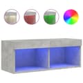 Miniatyrbillede 3 af 11: The Living Store sengebord med LED-lys 80x30x30 cm betongrå -  TV-møbler