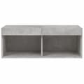 Miniatyrbillede 9 af 11: The Living Store sengebord med LED-lys 80x30x30 cm betongrå -  TV-møbler
