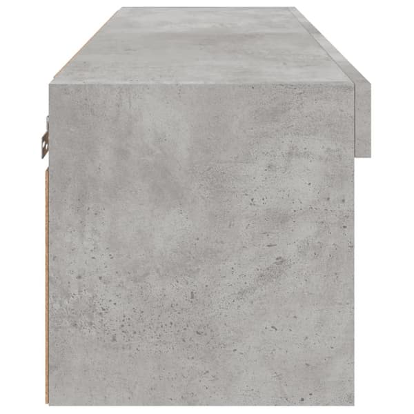 The Living Store sengebord med LED-lys 80x30x30 cm betongrå - TV-møbler
