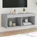 Miniatyrbillede 2 af 11: The Living Store sengebord med LED-lys 80x30x30 cm betongrå -  TV-møbler